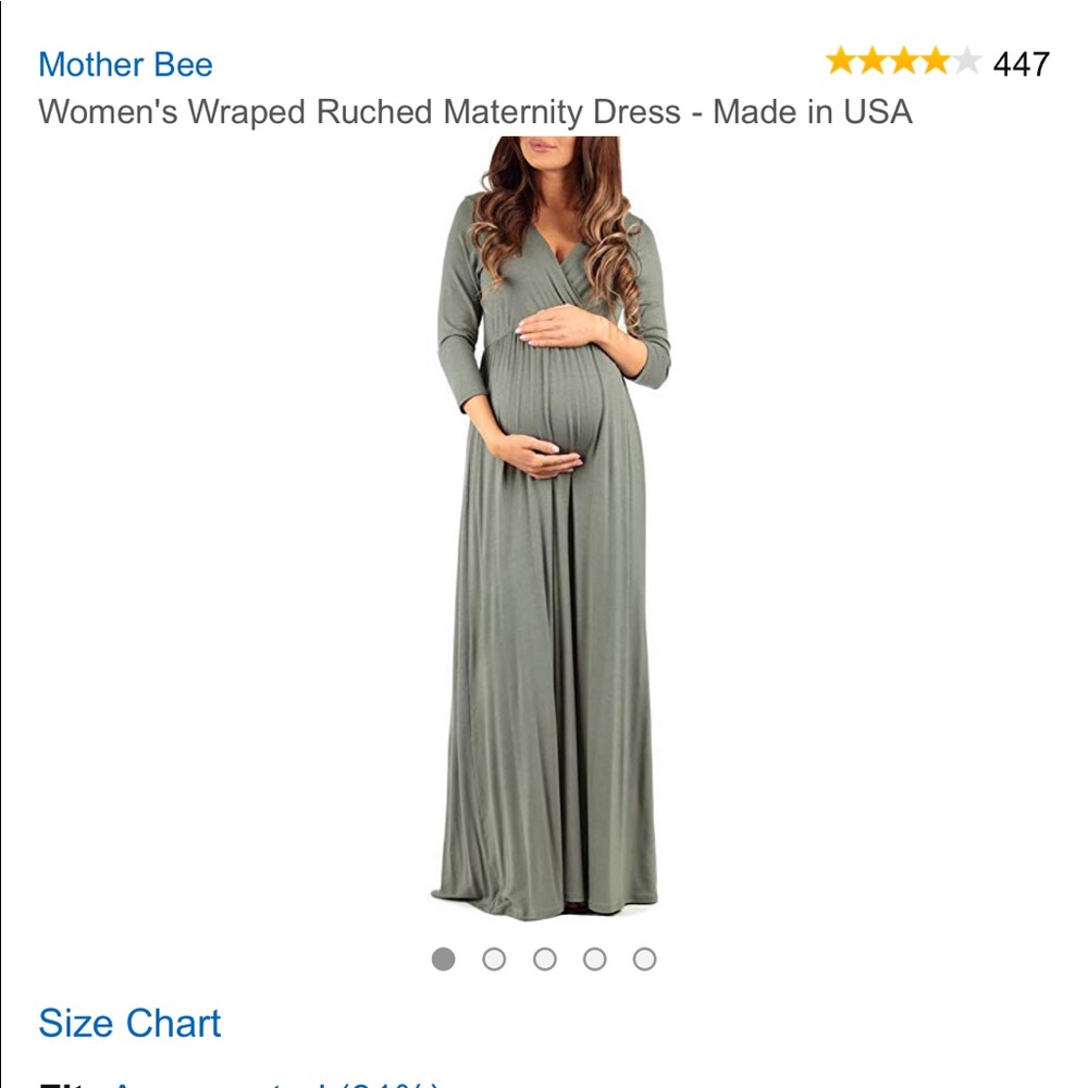 Sage green maternity dress.